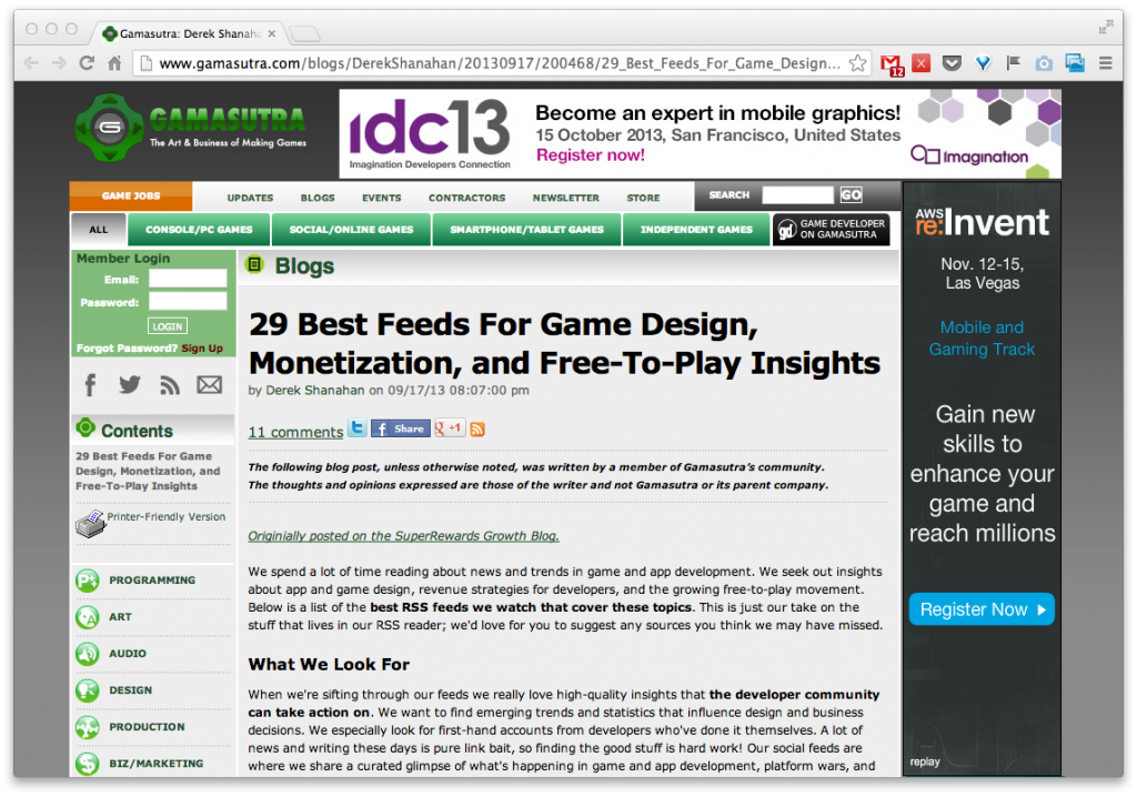 29 Best Feeds For Game Design, Monetization, and Free-To-Play Insights